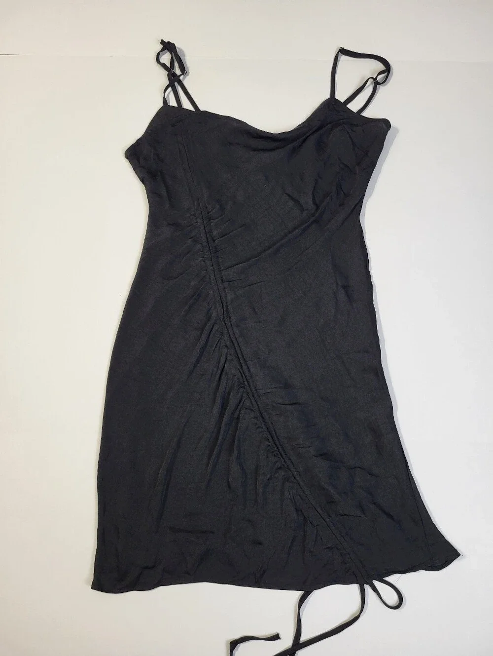Intimately Free People Be My Mini Slip Dress Ruched Black Intimates Size Small